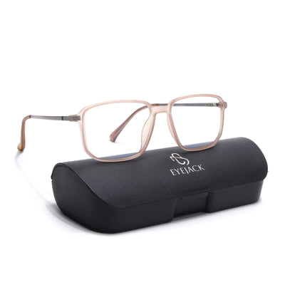 Eyejack Domino Matt Brown Rectangle Eyeglasses for Men & Women (TR1008FCL1724-C11)