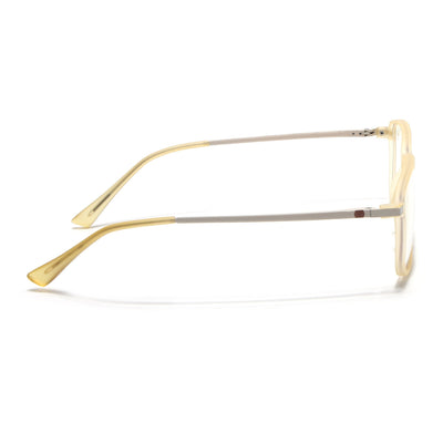 Eyejack Domino Yellow Rectangle Eyeglasses for Men & Women (TR1008FCL1725-C12)