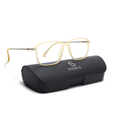 Eyejack Domino Yellow Rectangle Eyeglasses for Men & Women (TR1008FCL1725-C12)