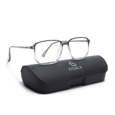 Eyejack Domino Black & Clear Rectangle Eyeglasses for Men & Women (TR1008FCL1726-C13)
