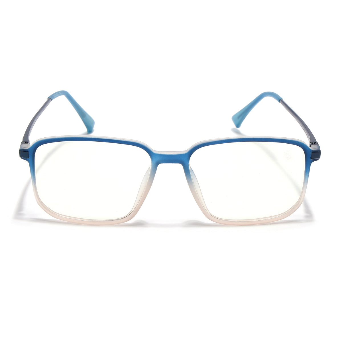 Eyejack Domino Blue & Brown Rectangle Eyeglasses for Men & Women (TR1008FCL1727-C14)