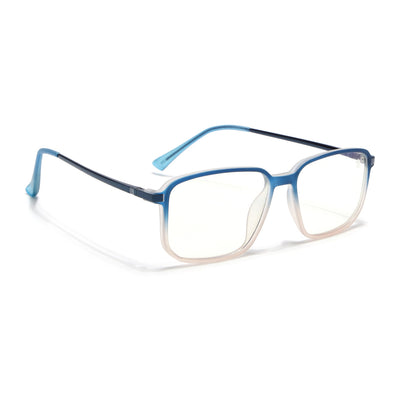 Eyejack Domino Blue & Brown Rectangle Eyeglasses for Men & Women (TR1008FCL1727-C14)