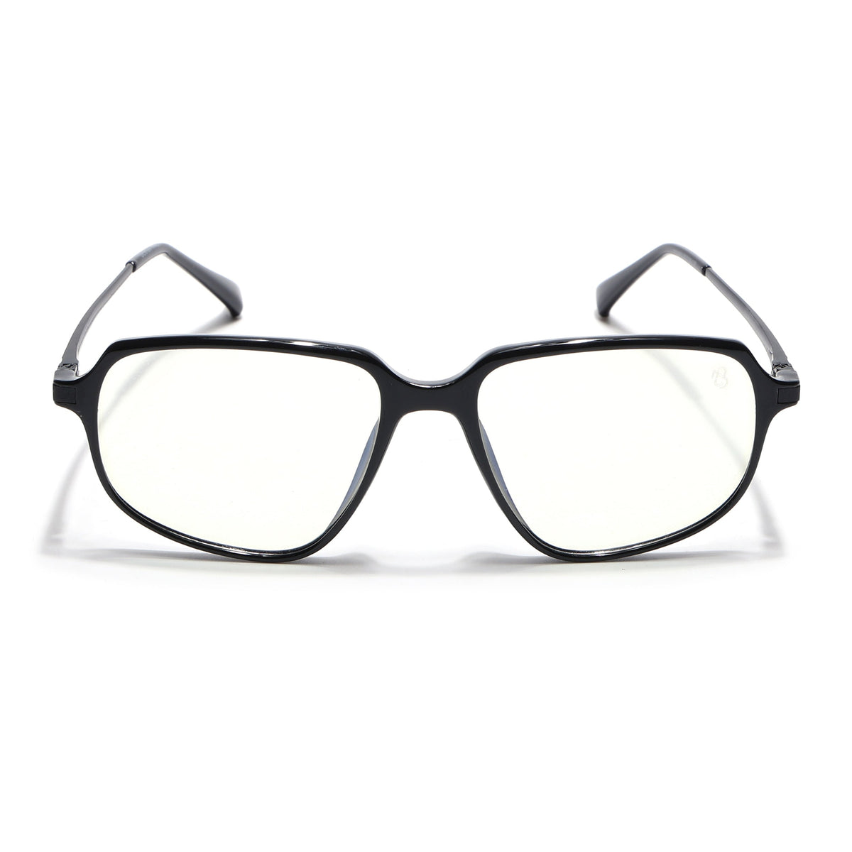 Eyejack Domino Shine Black Square Eyeglasses for Men & Women (TR1009FCL1728-C1)