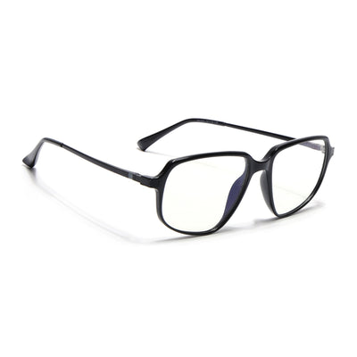 Eyejack Domino Shine Black Square Eyeglasses for Men & Women (TR1009FCL1728-C1)