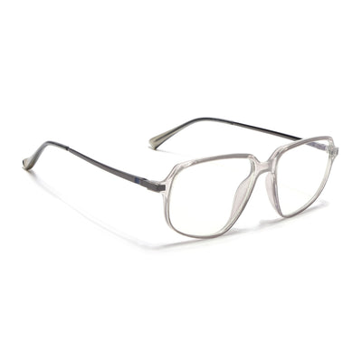 Eyejack Domino Transparent Square Eyeglasses for Men & Women (TR1009FCL1730-C3)