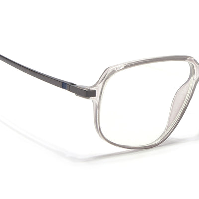 Eyejack Domino Transparent Square Eyeglasses for Men & Women (TR1009FCL1730-C3)