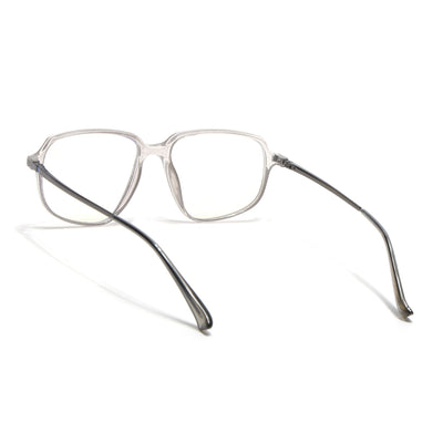 Eyejack Domino Transparent Square Eyeglasses for Men & Women (TR1009FCL1730-C3)