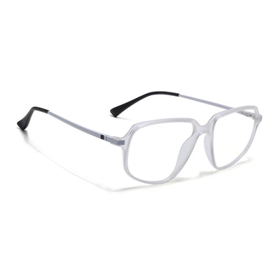 Eyejack Domino Matt Transparent Square Eyeglasses for Men & Women (TR1009FCL1731-C4)
