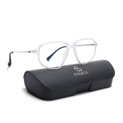 Eyejack Domino Matt Transparent Square Eyeglasses for Men & Women (TR1009FCL1731-C4)