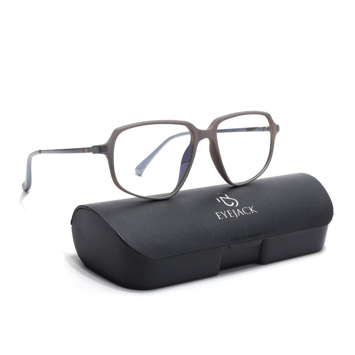 Eyejack Domino Grey Square Eyeglasses for Men & Women (TR1009FCL1732-C5)