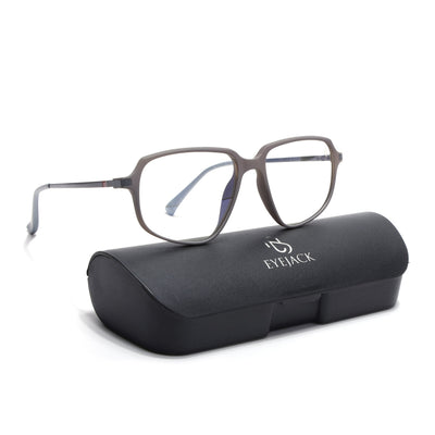 Eyejack Domino Grey Square Eyeglasses for Men & Women (TR1009FCL1732-C5)