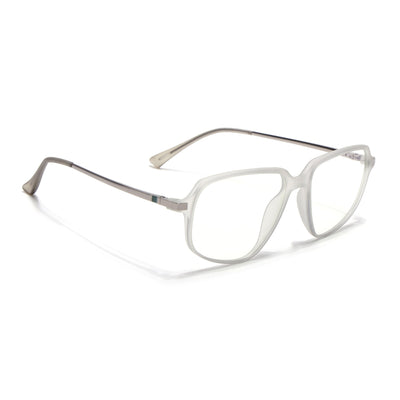 Eyejack Domino Matt Grey Square Eyeglasses for Men & Women (TR1009FCL1733-C6)