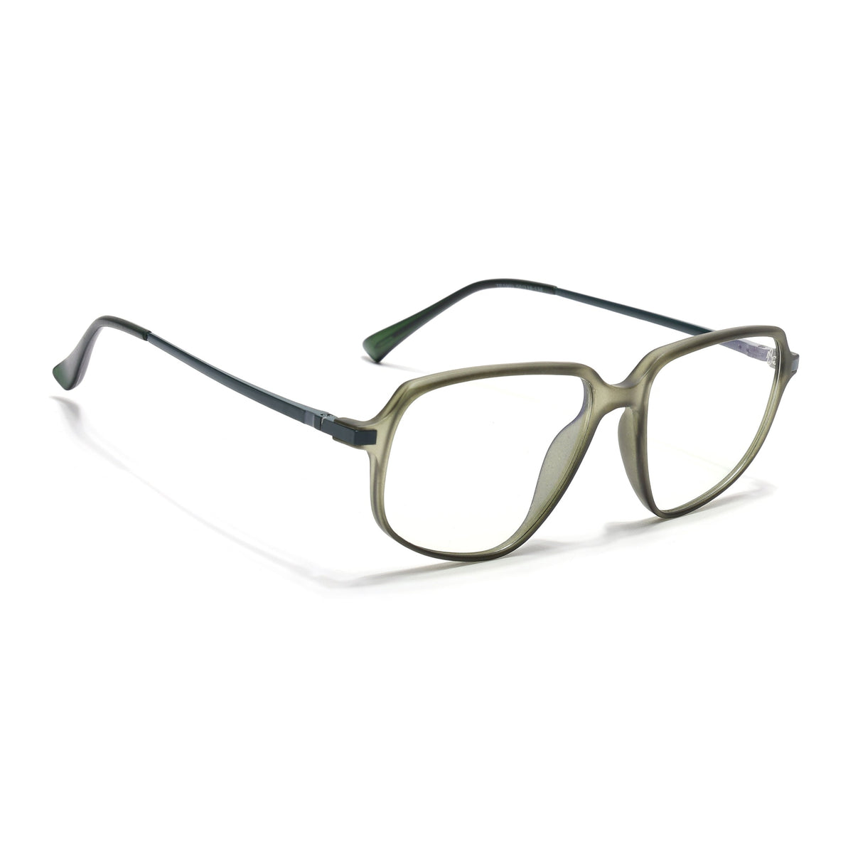 Eyejack Domino Olive Square Eyeglasses for Men & Women (TR1009FCL1734-C7)