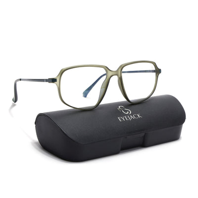 Eyejack Domino Olive Square Eyeglasses for Men & Women (TR1009FCL1734-C7)