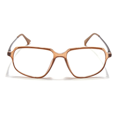 Eyejack Domino Shine Brown Square Eyeglasses for Men & Women (TR1009FCL1737-C10)