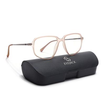 Eyejack Domino Matt Brown Square Eyeglasses for Men & Women (TR1009FCL1738-C11)