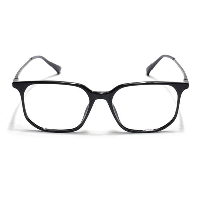 Eyejack Domino Shine Black Square Eyeglasses for Men & Women (TR1010FCL1742-C1)