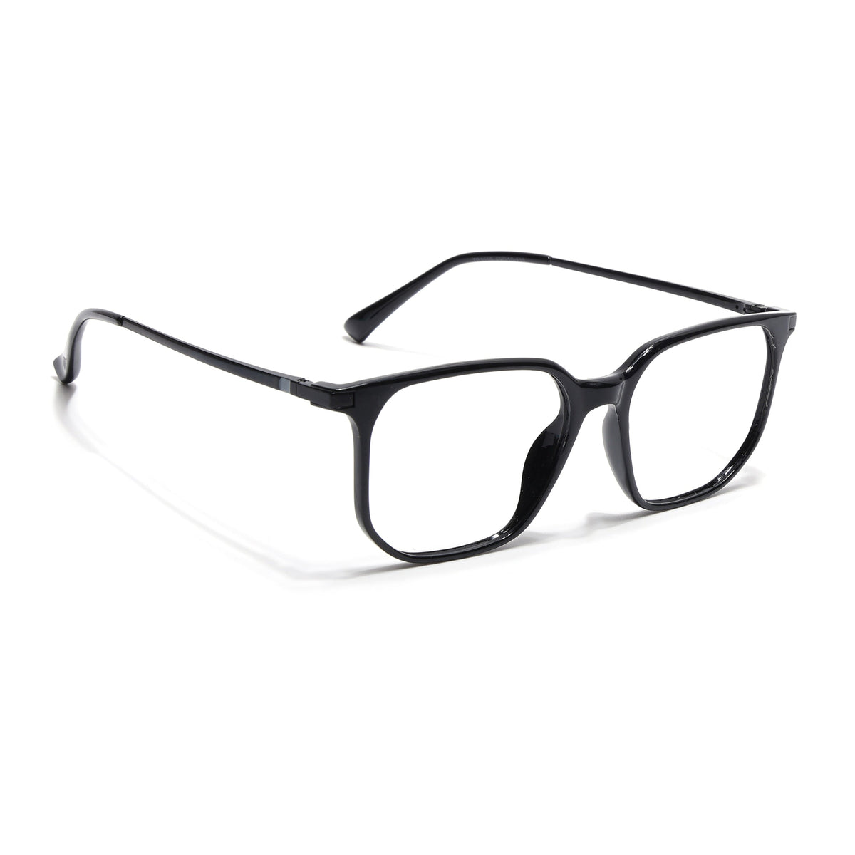 Eyejack Domino Shine Black Square Eyeglasses for Men & Women (TR1010FCL1742-C1)