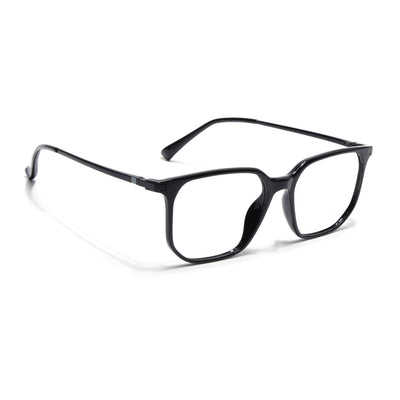 Eyejack Domino Shine Black Square Eyeglasses for Men & Women (TR1010FCL1742-C1)