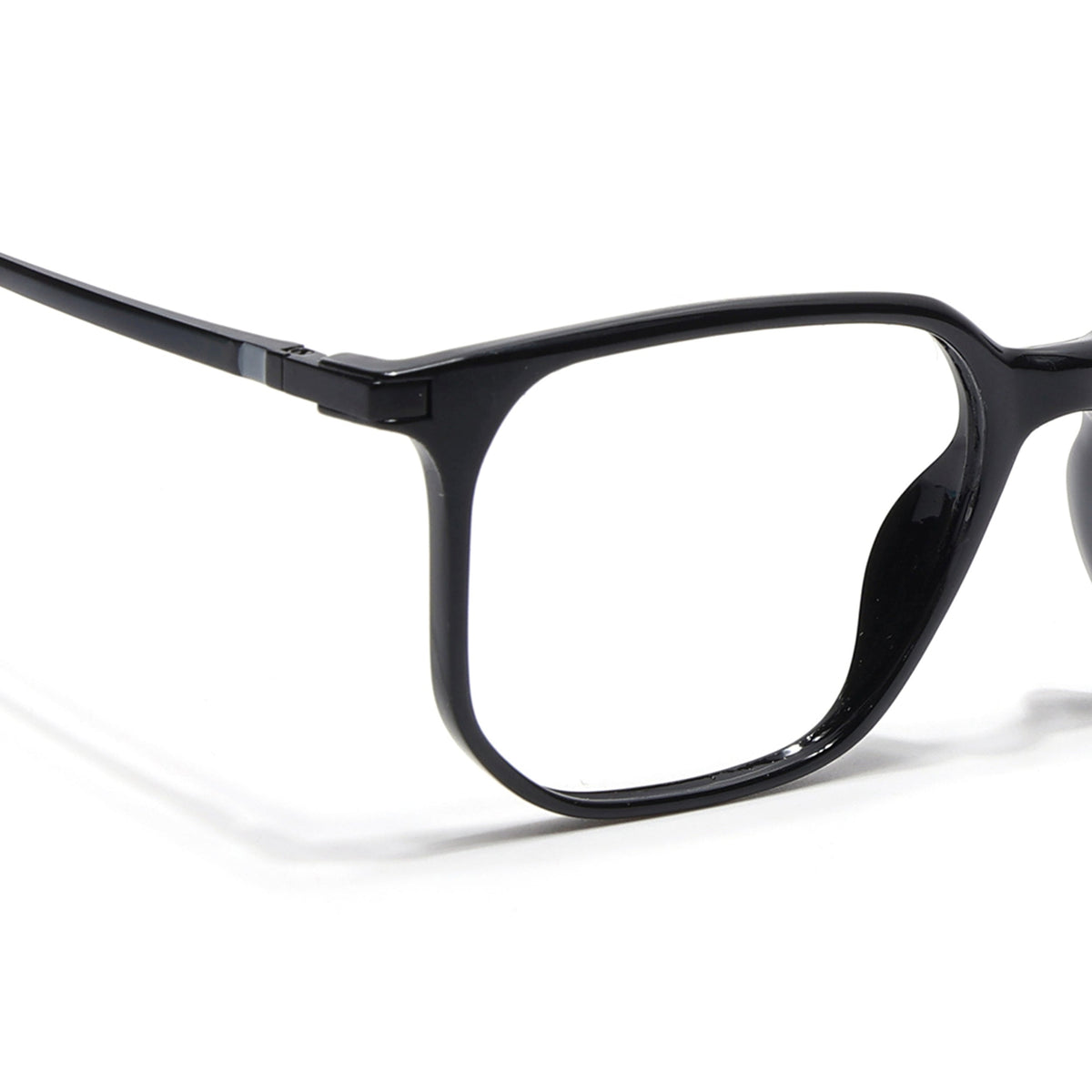 Eyejack Domino Shine Black Square Eyeglasses for Men & Women (TR1010FCL1742-C1)
