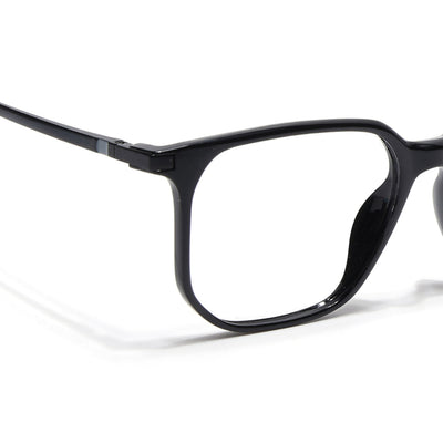 Eyejack Domino Shine Black Square Eyeglasses for Men & Women (TR1010FCL1742-C1)