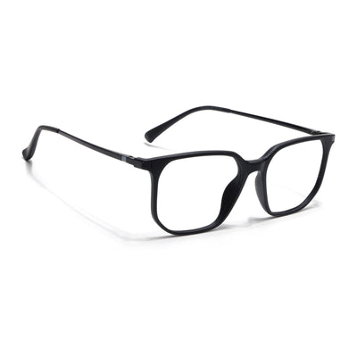 Eyejack Domino Matt Black Square Eyeglasses for Men & Women (TR1010FCL1743-C2)