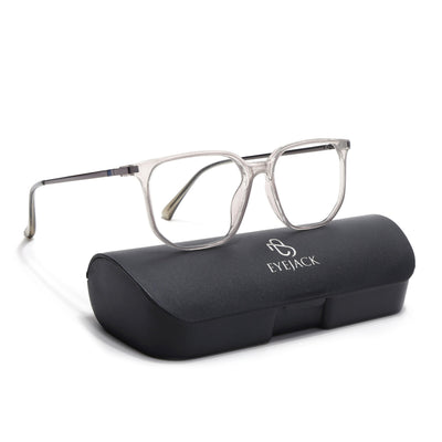 Eyejack Domino Transparent Square Eyeglasses for Men & Women (TR1010FCL1744-C3)