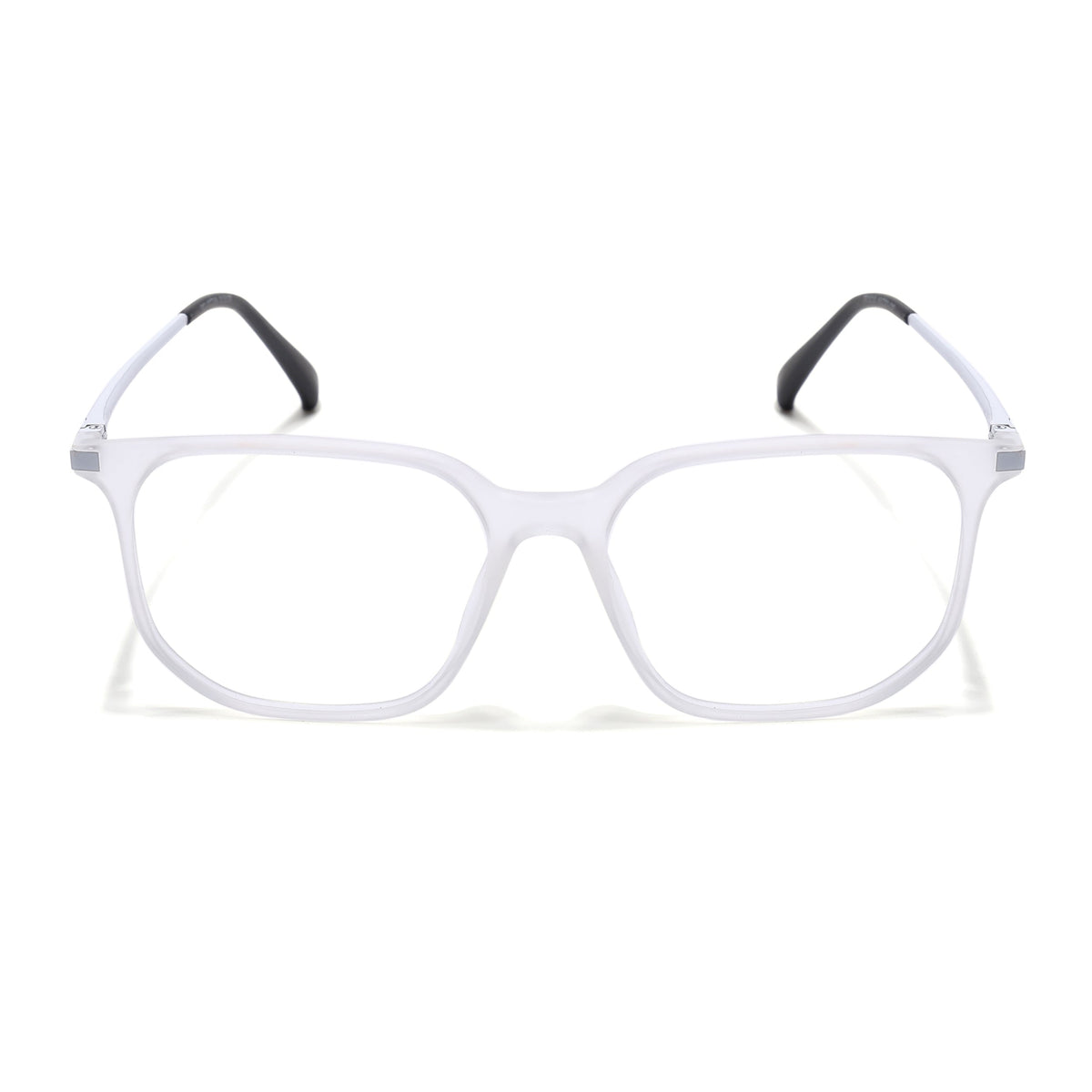 Eyejack Domino Matt Transparent Square Eyeglasses for Men & Women (TR1010FCL1745-C4)