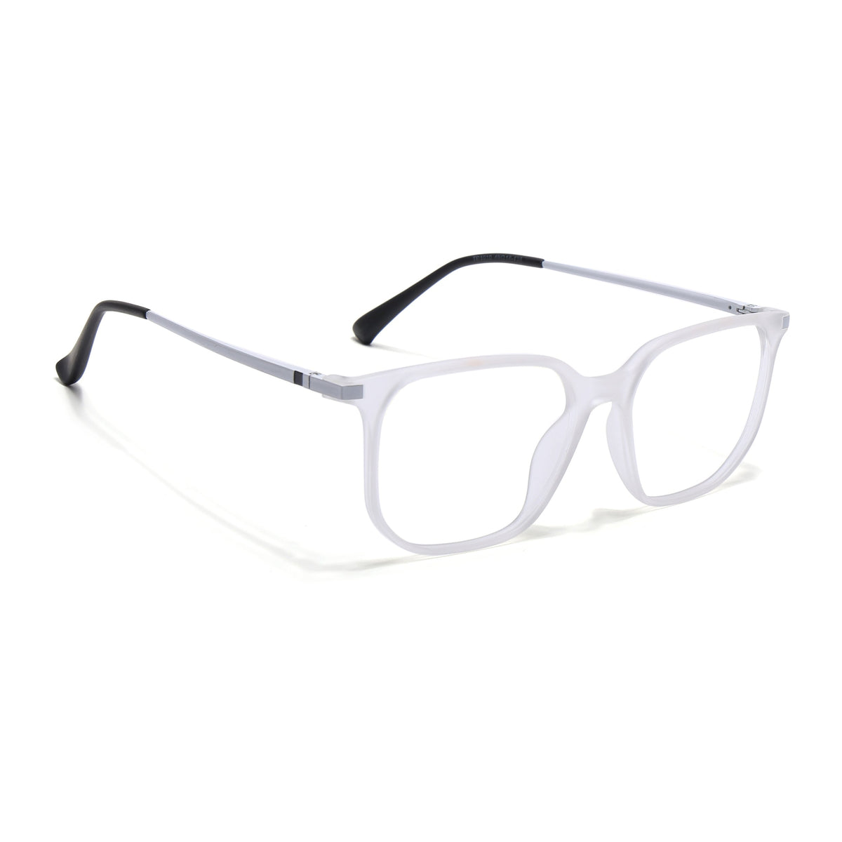 Eyejack Domino Matt Transparent Square Eyeglasses for Men & Women (TR1010FCL1745-C4)