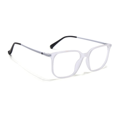 Eyejack Domino Matt Transparent Square Eyeglasses for Men & Women (TR1010FCL1745-C4)