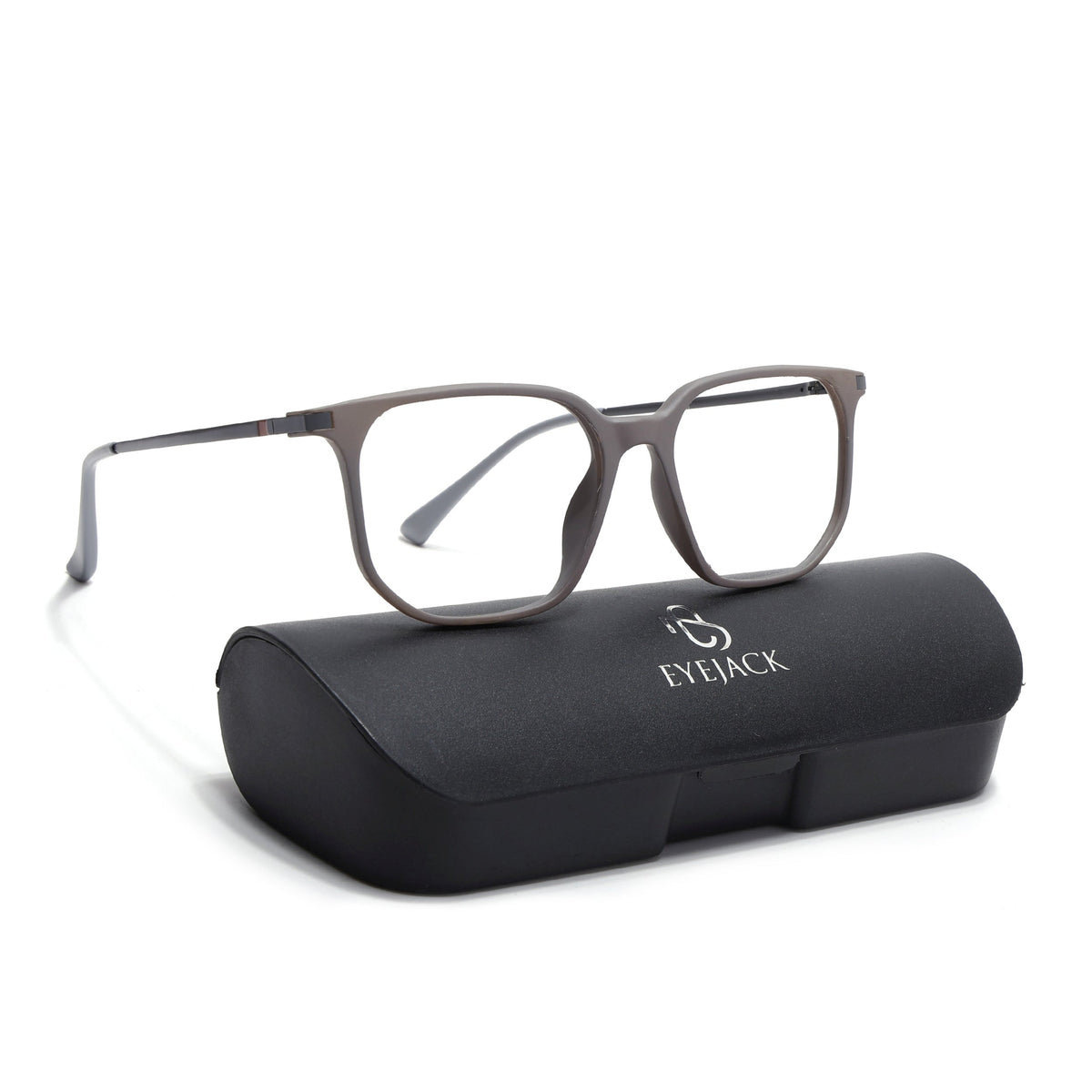 Eyejack Domino Grey Square Eyeglasses for Men & Women (TR1010FCL1746-C5)
