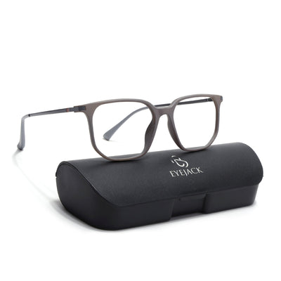 Eyejack Domino Grey Square Eyeglasses for Men & Women (TR1010FCL1746-C5)