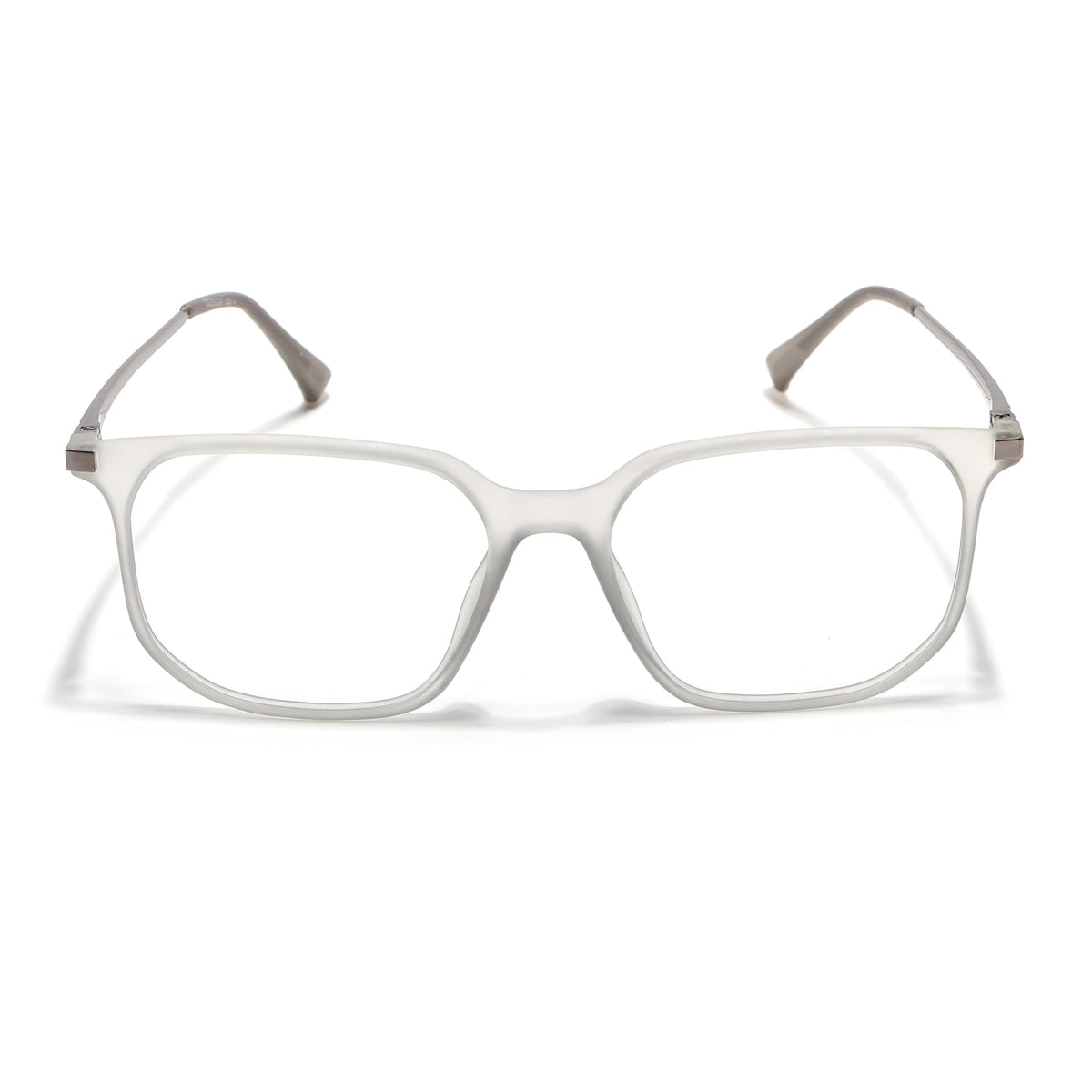Eyejack Domino Matt Grey Square Eyeglasses for Men & Women (TR1010FCL1747-C6)