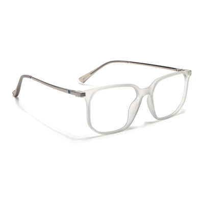 Eyejack Domino Matt Grey Square Eyeglasses for Men & Women (TR1010FCL1747-C6)