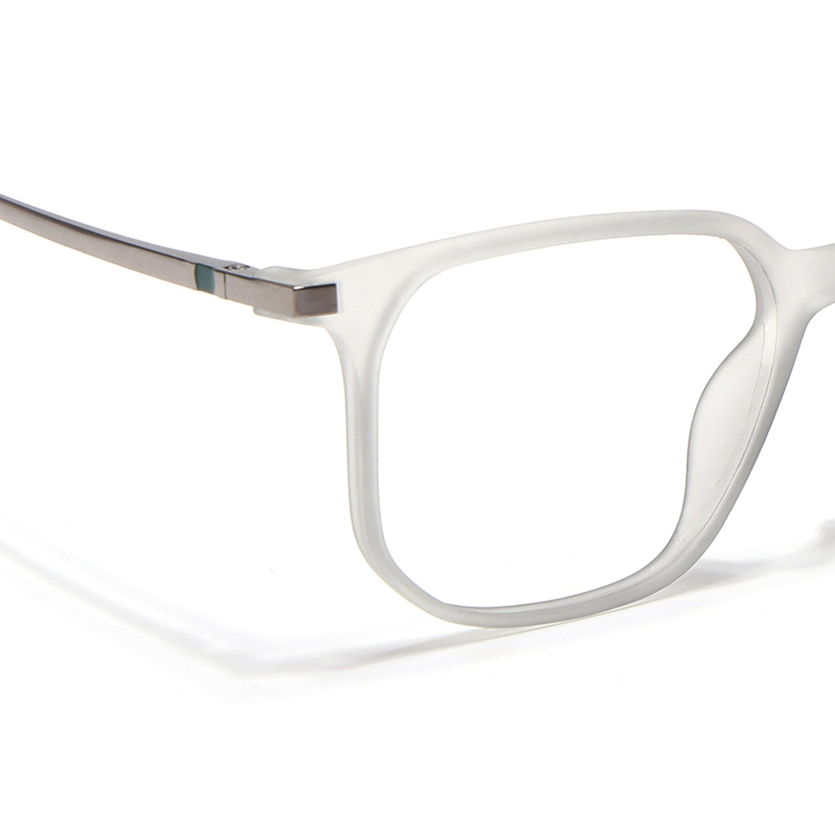 Eyejack Domino Matt Grey Square Eyeglasses for Men & Women (TR1010FCL1747-C6)