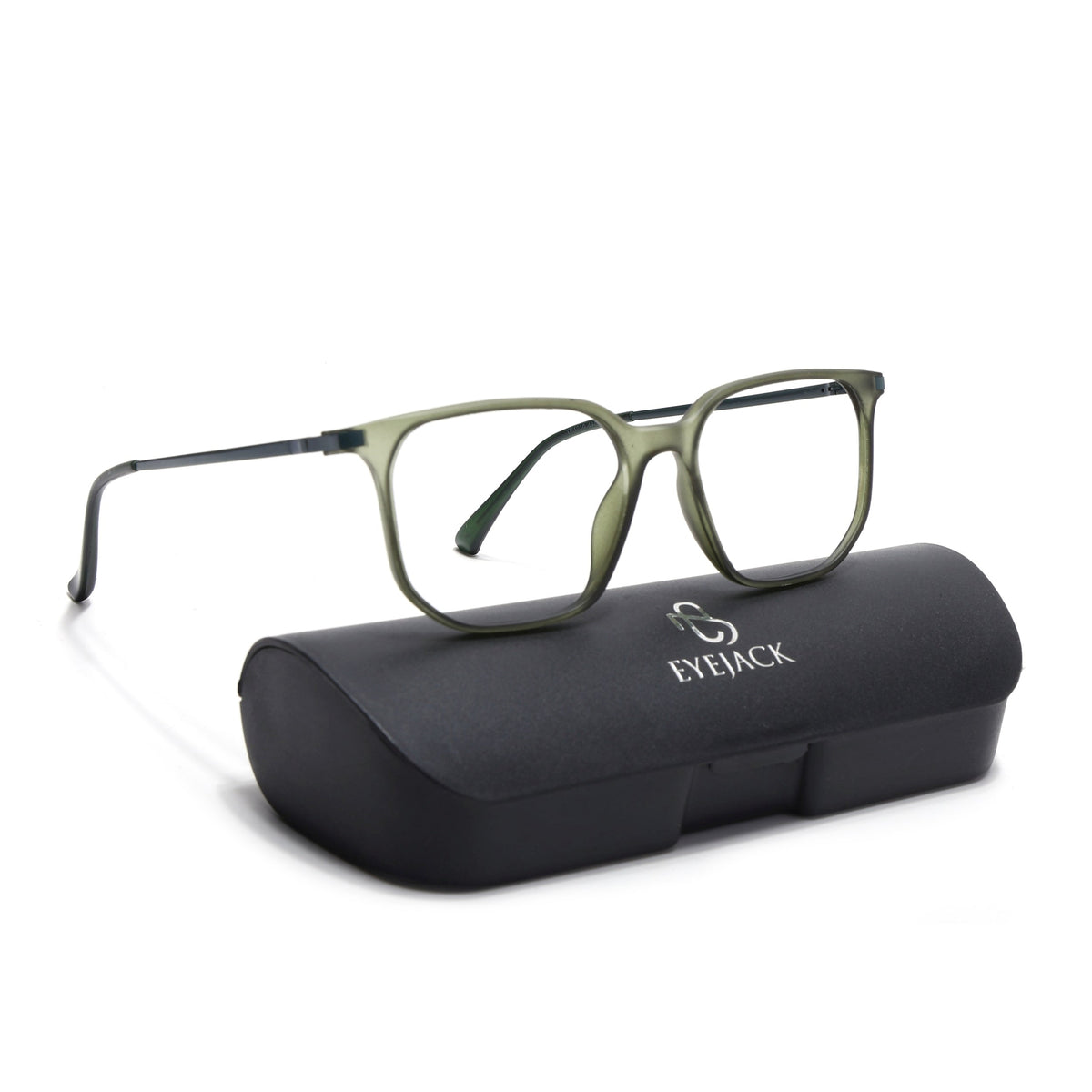 Eyejack Domino Olive Square Eyeglasses for Men & Women (TR1010FCL1748-C7)