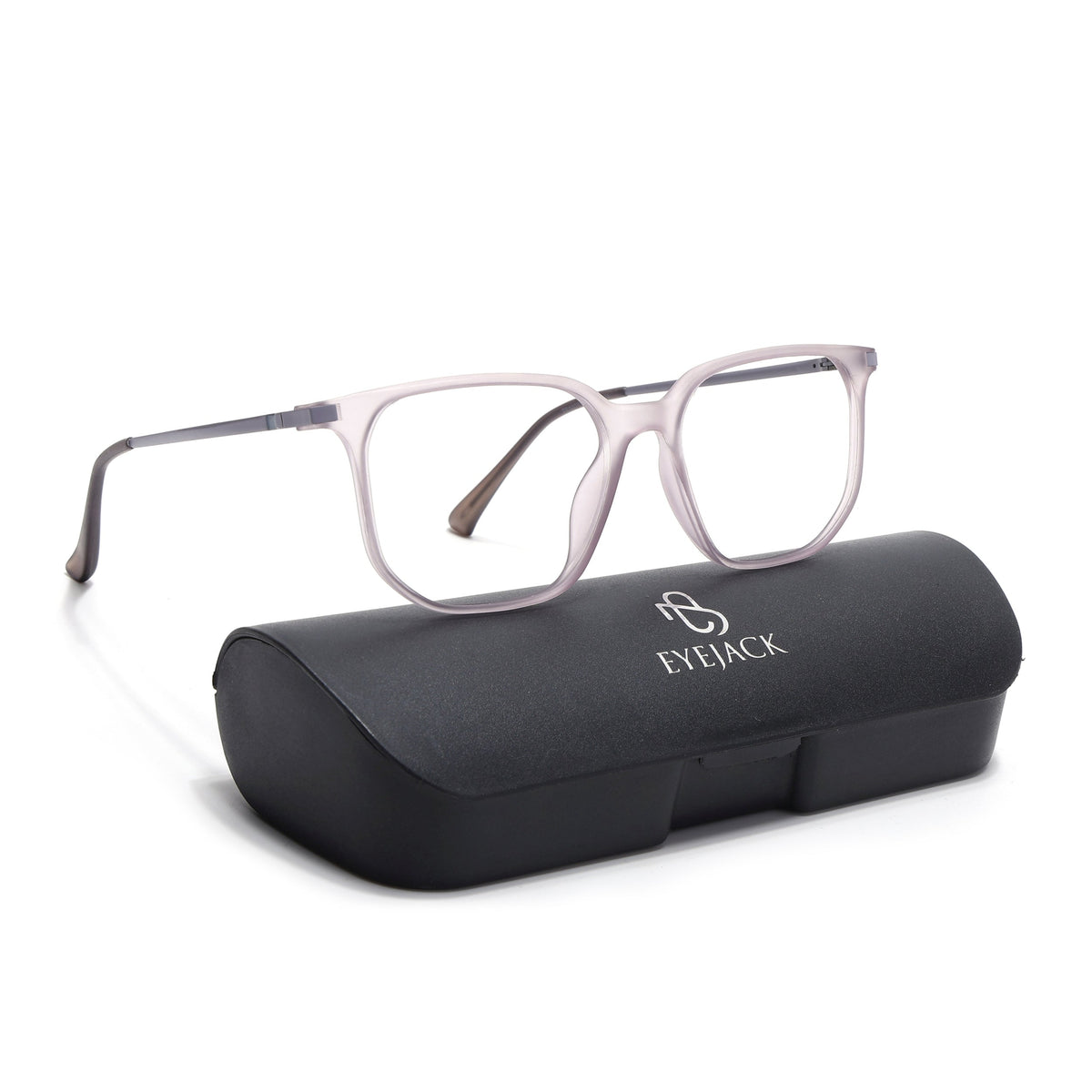 Eyejack Domino Purple Square Eyeglasses for Men & Women (TR1010FCL1749-C8)