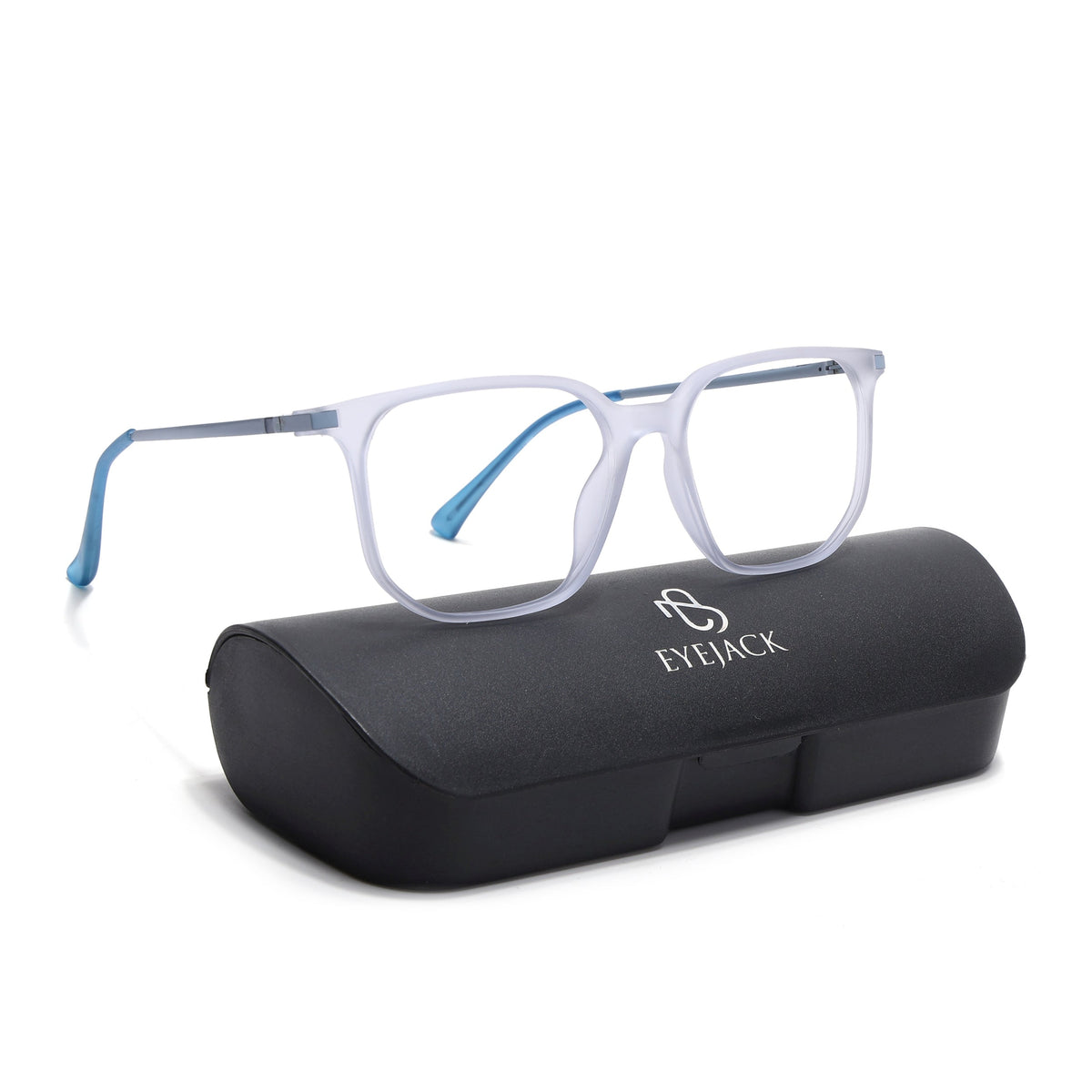 Eyejack Domino Light Purple Square Eyeglasses for Men & Women (TR1010FCL1750-C9)
