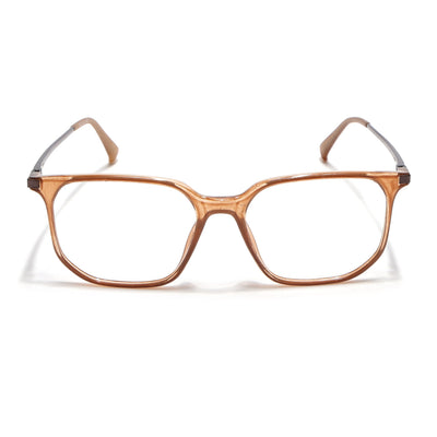 Eyejack Domino Shine Brown Square Eyeglasses for Men & Women (TR1010FCL1751-C10)