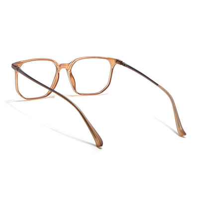 Eyejack Domino Shine Brown Square Eyeglasses for Men & Women (TR1010FCL1751-C10)