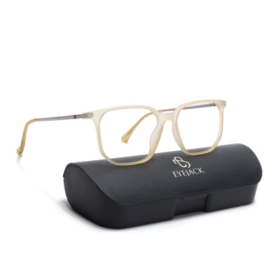 Eyejack Domino Yellow Square Eyeglasses for Men & Women (TR1010FCL1753-C12)