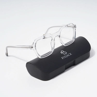 EyeJack Astra Transparent Square Eyeglasses for Men & Women (TR6603CL88-C4)