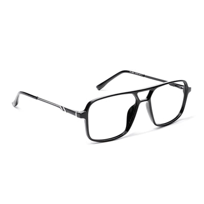EyeJack Shine Black Wayfarer Eyeglasses for Men & Women (TR85601GE1690-C1)