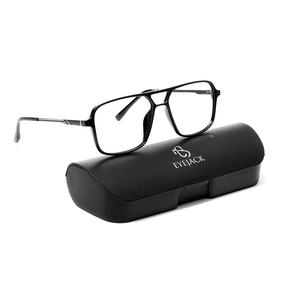 EyeJack Shine Black Wayfarer Eyeglasses for Men & Women (TR85601GE1690-C1)