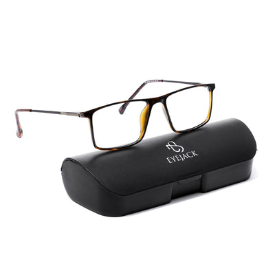 EyeJack Brown Rectangle Eyeglasses for Men & Women (TR85605GE1698-C3)