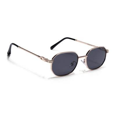 Imperial - Black Golden Rectangle Polarized Sunglasses (WH4149PCL2234)