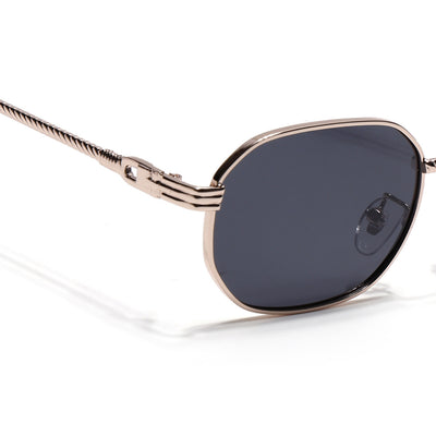 Imperial - Black Golden Rectangle Polarized Sunglasses (WH4149PCL2234)