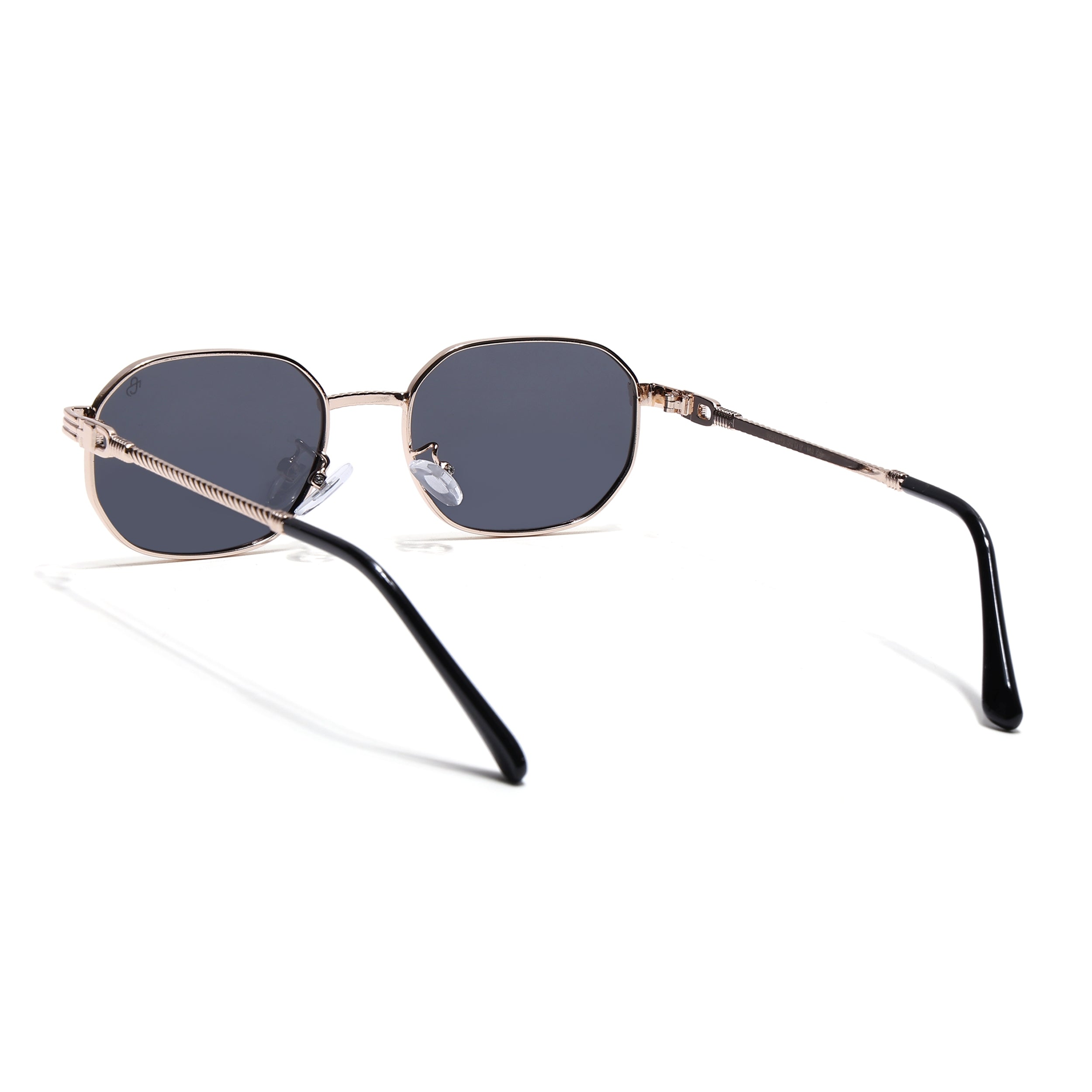 Imperial - Black Golden Rectangle Polarized Sunglasses
