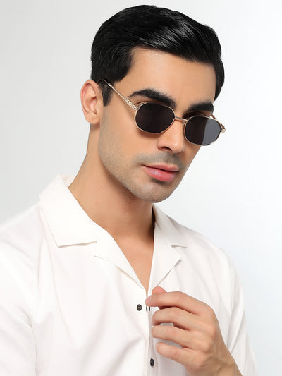 Imperial - Black Golden Rectangle Polarized Sunglasses (WH4149PCL2234)