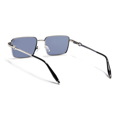 Mocha - Silver Rectangle Polarized Sunglasses (WS1411PCL2195)